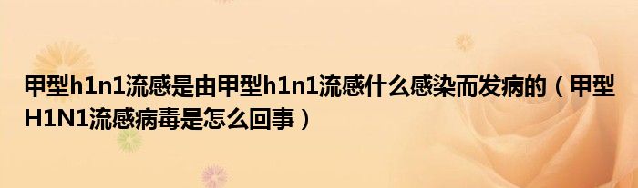 甲型h1n1流感是由甲型h1n1流感什么感染而發(fā)病的（甲型H1N1流感病毒是怎么回事）