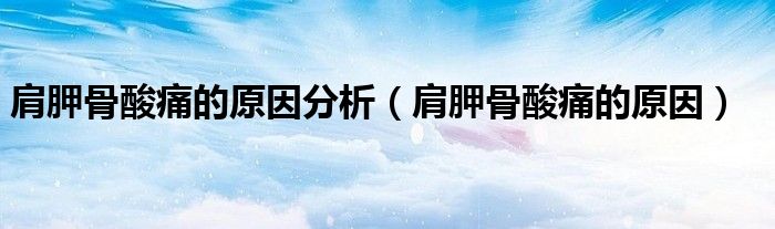 肩胛骨酸痛的原因分析(肩胛骨酸痛的原因)