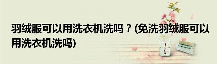羽絨服可以用洗衣機洗嗎？(免洗羽絨服可以用洗衣機洗嗎)