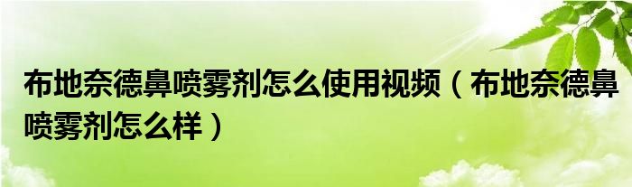布地奈德鼻噴霧劑怎么使用視頻（布地奈德鼻噴霧劑怎么樣）