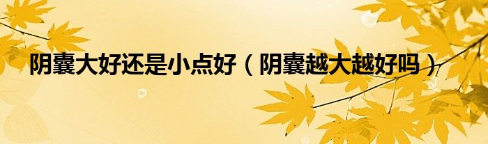 陰囊大好還是小點(diǎn)好（陰囊越大越好嗎）