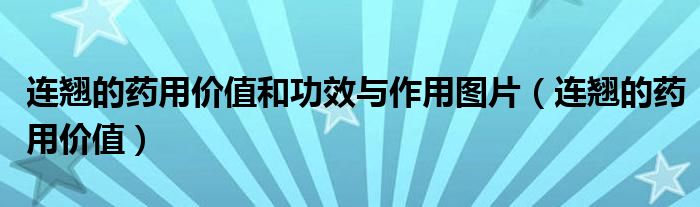連翹的藥用價(jià)值和功效與作用圖片（連翹的藥用價(jià)值）