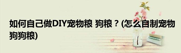 如何自己做DIY寵物糧 狗糧？(怎么自制寵物狗狗糧)