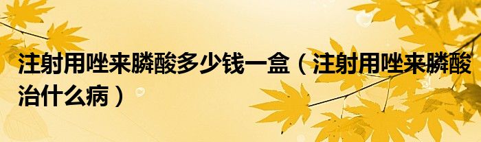 注射用唑來膦酸多少錢一盒（注射用唑來膦酸治什么?。? /></span>
		<span id=