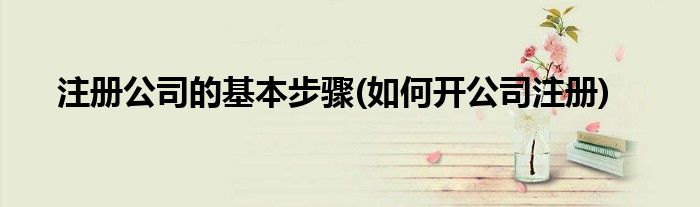 注冊(cè)公司的基本步驟(如何開(kāi)公司注冊(cè))