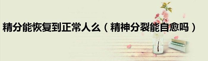 精分能恢復(fù)到正常人么（精神分裂能自愈嗎）
