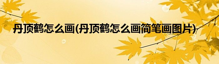 丹頂鶴怎么畫(丹頂鶴怎么畫簡筆畫圖片)
