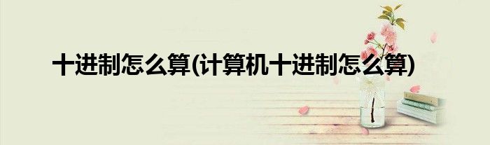 十進制怎么算(計算機十進制怎么算)