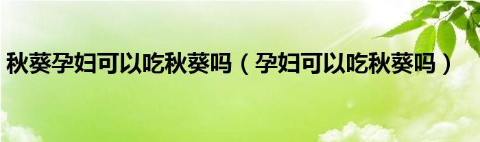 秋葵孕婦可以吃秋葵嗎(孕婦可以吃秋葵嗎)