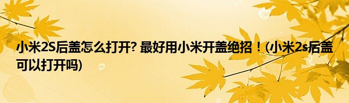 小米2S后蓋怎么打開(kāi)? 最好用小米開(kāi)蓋絕招！(小米2s后蓋可以打開(kāi)嗎)