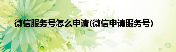 微信服務(wù)號(hào)怎么申請(qǐng)(微信申請(qǐng)服務(wù)號(hào))