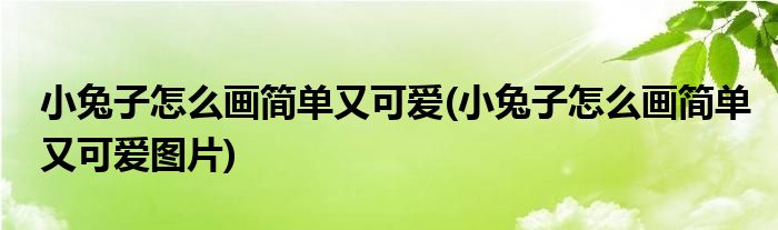 小兔子怎么畫簡(jiǎn)單又可愛(小兔子怎么畫簡(jiǎn)單又可愛圖片)