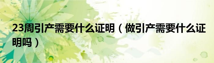 23周引產(chǎn)需要什么證明(做引產(chǎn)需要什么證明嗎)