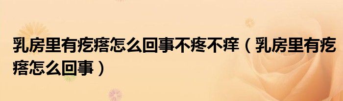乳房里有疙瘩怎么回事不疼不癢(乳房里有疙瘩怎么回事)