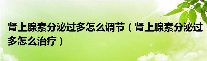 腎上腺素分泌過(guò)多怎么調(diào)節(jié)（腎上腺素分泌過(guò)多怎么治療）