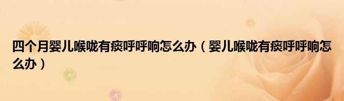 四個(gè)月嬰兒喉嚨有痰呼呼響怎么辦(嬰兒喉嚨有痰呼呼響怎么辦)
