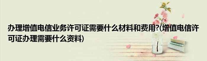 辦理增值電信業(yè)務(wù)許可證需要什么材料和費(fèi)用?(增值電信許可證辦理需要什么資料)