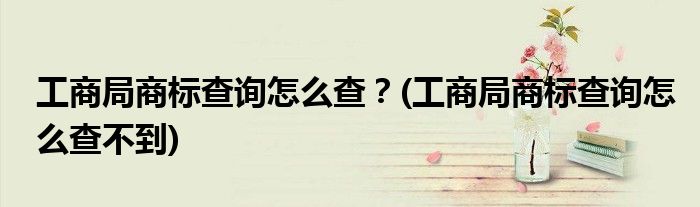 工商局商標(biāo)查詢怎么查？(工商局商標(biāo)查詢怎么查不到)