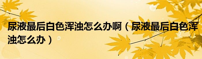 尿液最后白色渾濁怎么辦啊（尿液最后白色渾濁怎么辦）