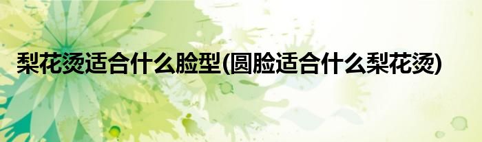 梨花燙適合什么臉型(圓臉適合什么梨花燙)