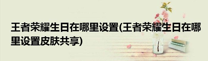 王者榮耀生日在哪里設置(王者榮耀生日在哪里設置皮膚共享)