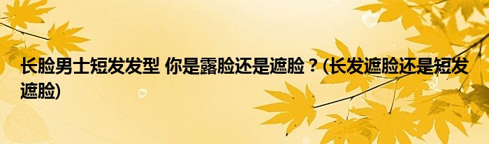 長臉男士短發(fā)發(fā)型 你是露臉還是遮臉？(長發(fā)遮臉還是短發(fā)遮臉)