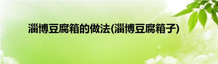 淄博豆腐箱的做法(淄博豆腐箱子)