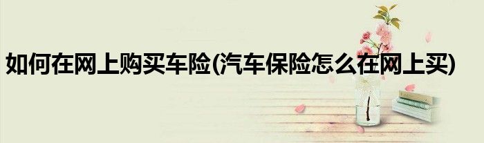 如何在網(wǎng)上購買車險(汽車保險怎么在網(wǎng)上買)