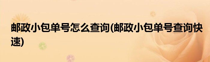 郵政小包單號怎么查詢(郵政小包單號查詢快速)