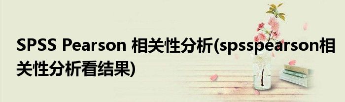 SPSS Pearson 相關性分析(spsspearson相關性分析看結果)