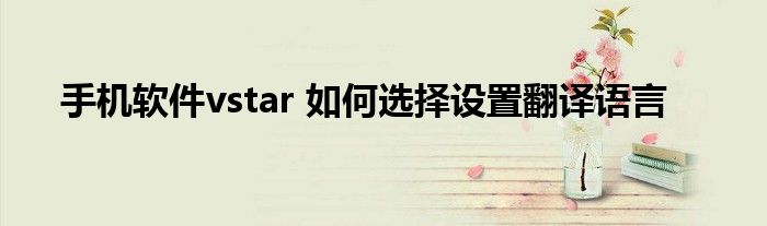 手機(jī)軟件vstar 如何選擇設(shè)置翻譯語(yǔ)言