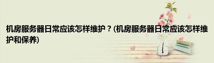 機(jī)房服務(wù)器日常應(yīng)該怎樣維護(hù)？(機(jī)房服務(wù)器日常應(yīng)該怎樣維護(hù)和保養(yǎng))