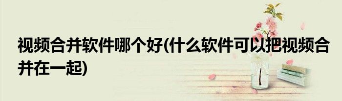 視頻合并軟件哪個(gè)好(什么軟件可以把視頻合并在一起)